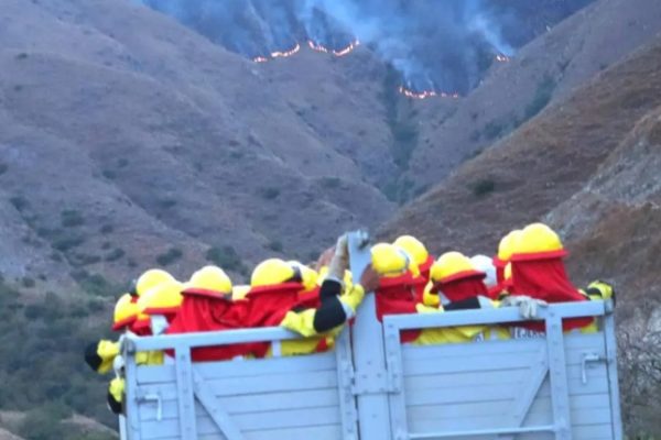 Con más de 600 bomberos sofocan 90% del incendio en serranía de Sama